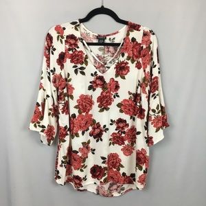 Torrid White Floral Flowy Top